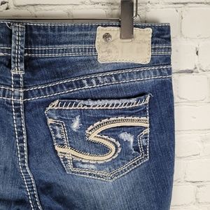 SILVER | Aiko baby boot slim distressed denim jeans